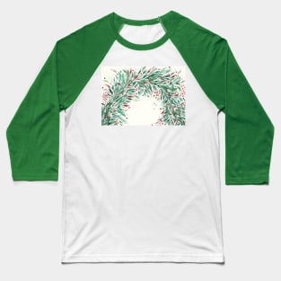 Christmas Loose Watercolor Florals Baseball T-Shirt